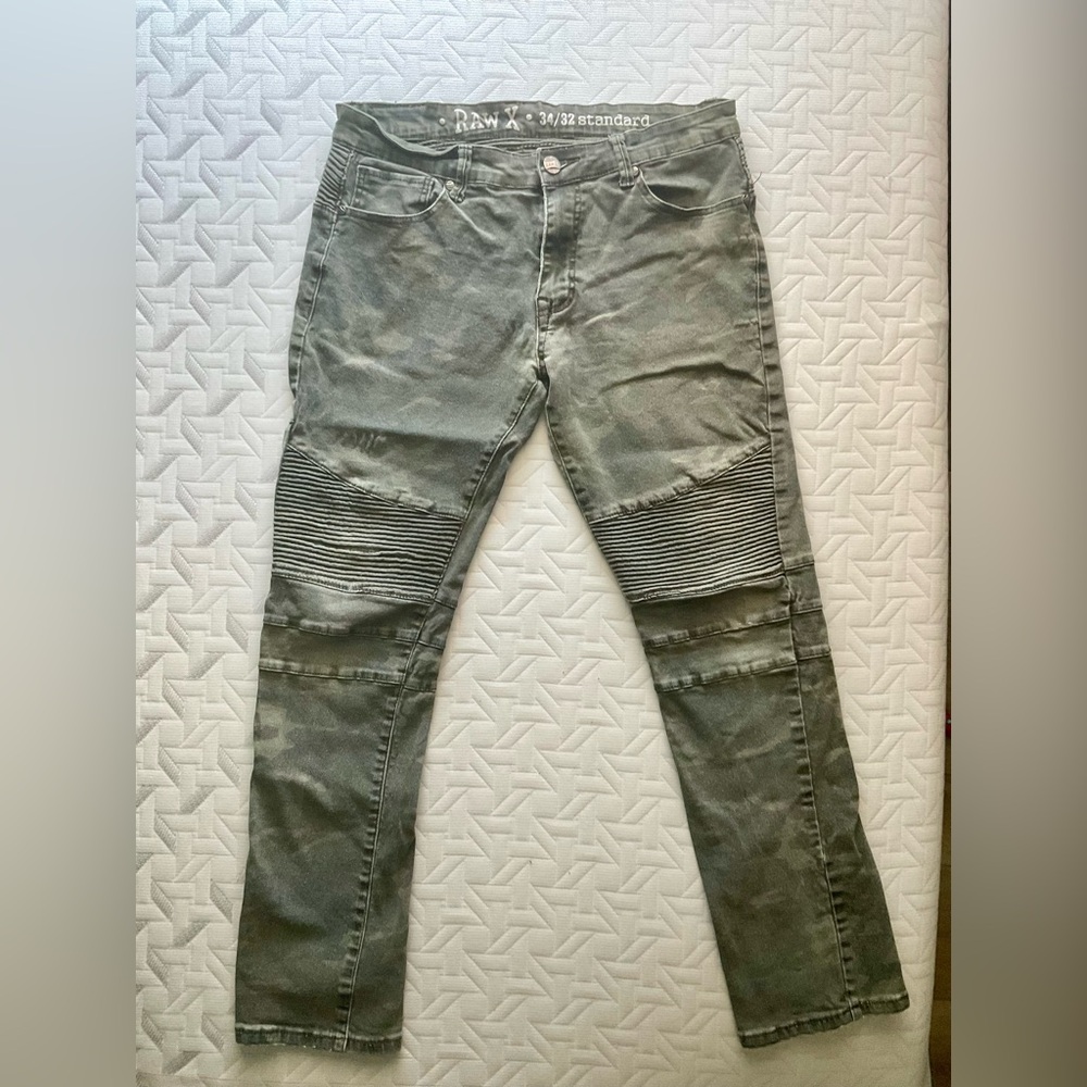 Raw X Camo Moto Jeans Sick Faded 34x30 🔥🔥🔥